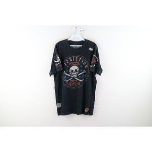 Affliction American Customs Matt Hotch Design Mens Large Skull Print T-Shirt